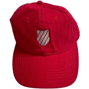 K-Swiss Red Baseball Cap Hat One Size Adjustable Back Closure